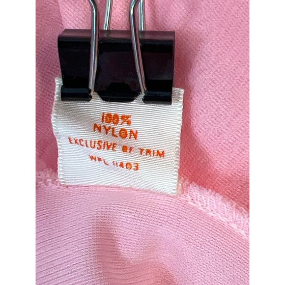 Vintage Nightgown Medium Pink Layered Chiffon Ruffled Trim Bow - Picture 11 of 13